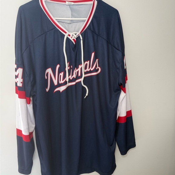 Nationals Oversized Tie Front Long Sleeve Jersey - Picture 3 of 7